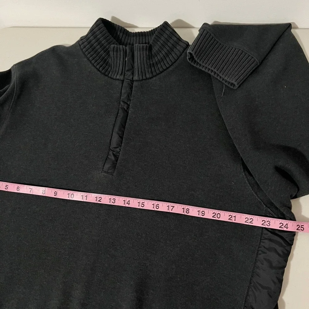 Hugo Boss Mens Black Cotton Quarter Zip Pullover‎ Sweater Nylon Side Panels XXL